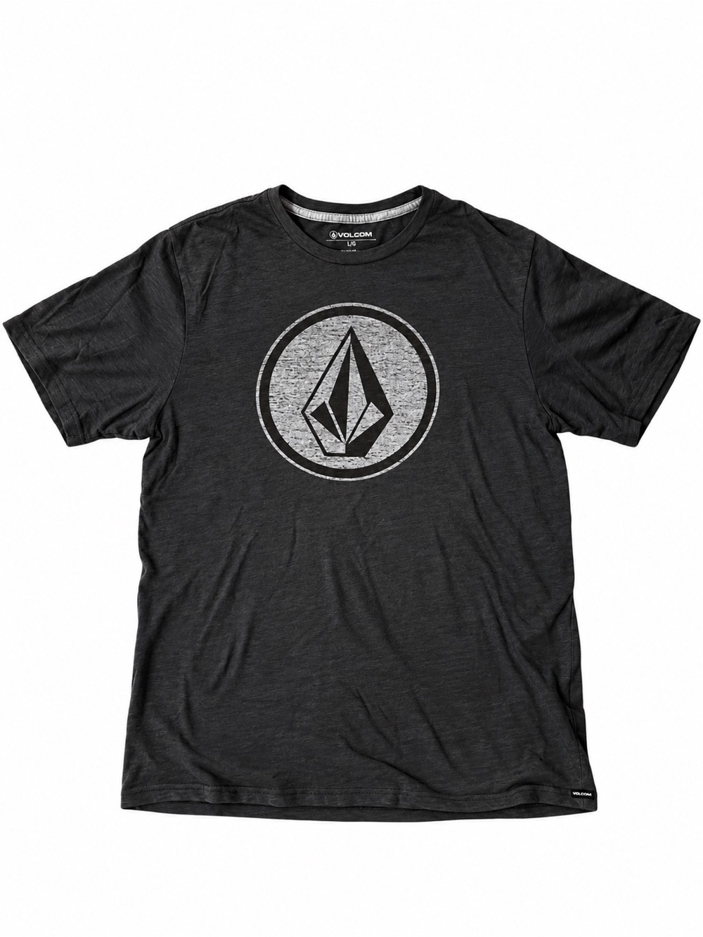 Volcom Black Short Sleeve Tee with Gray Center Logo